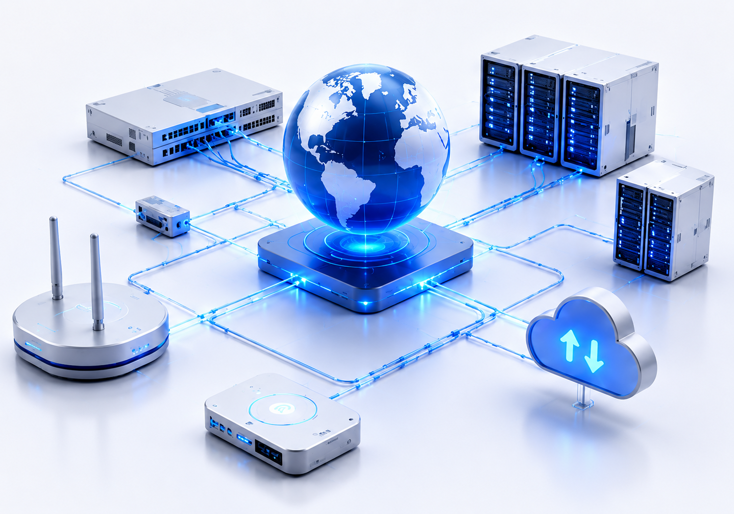 Cloud and on-premises systems connected through a secure network